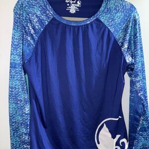 Reel legends Set,  mermaid scales, blue UV protection swim shirt XL & leggings L